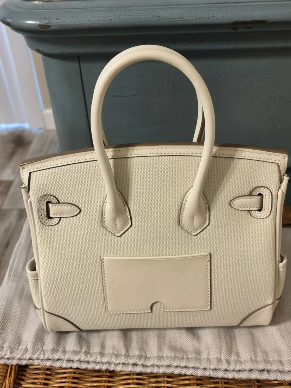 Canvas cargo style handbag H style BK - Picture 4 of 14
